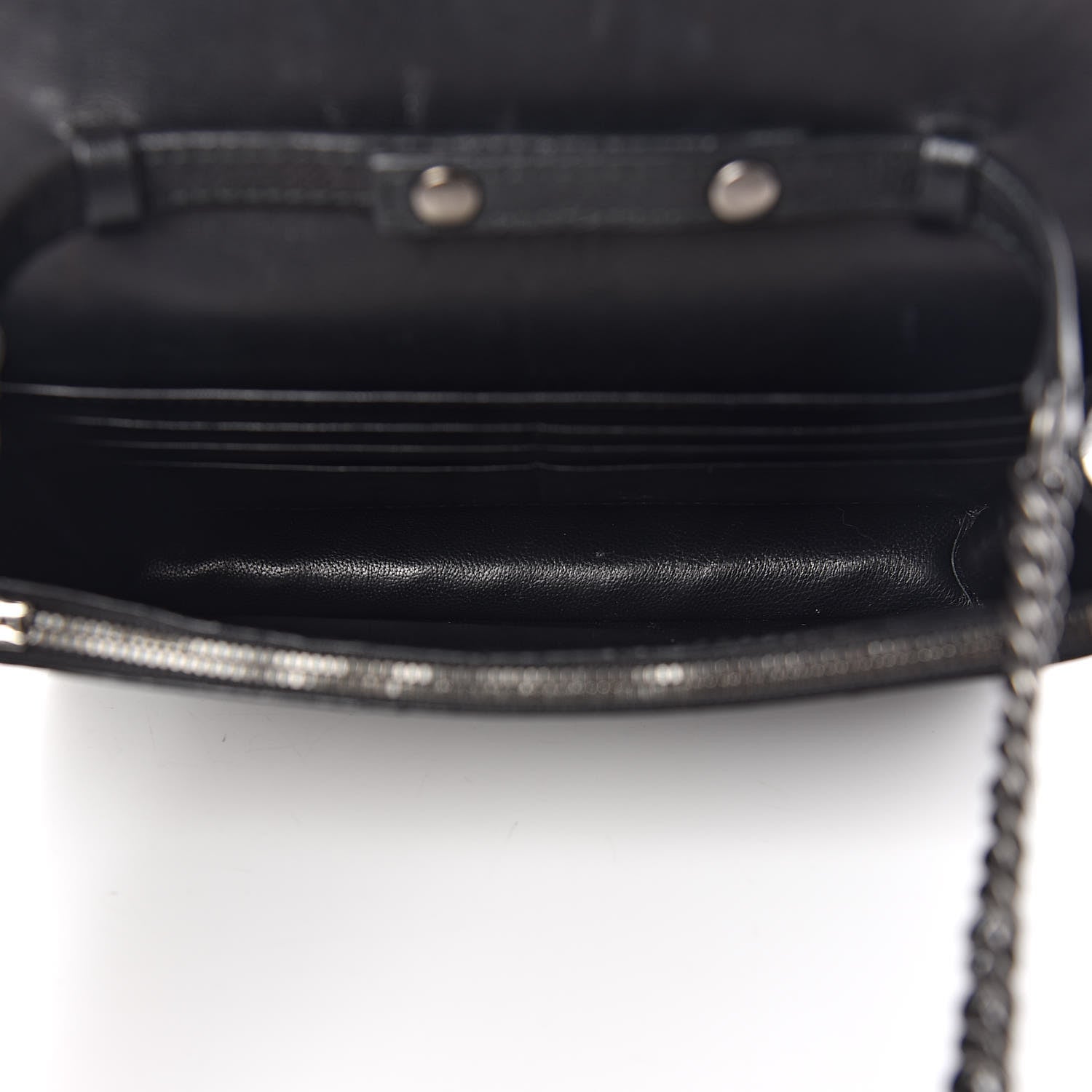 Balenciaga Shiny Goatskin Logo Embossed Monochrome BB Wallet On Chain Black 5 of 12
