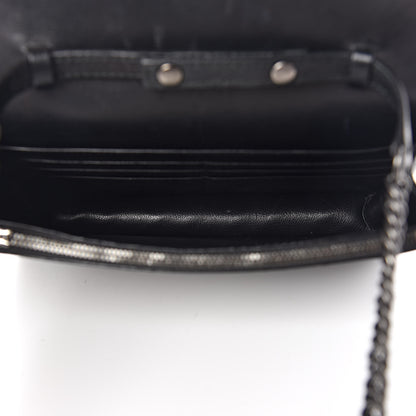 Balenciaga Shiny Goatskin Logo Embossed Monochrome BB Wallet On Chain Black 5 of 12
