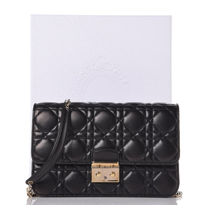 Christian Dior Lambskin Cannage Miss Dior Promenade Pouch Black 8 of 8