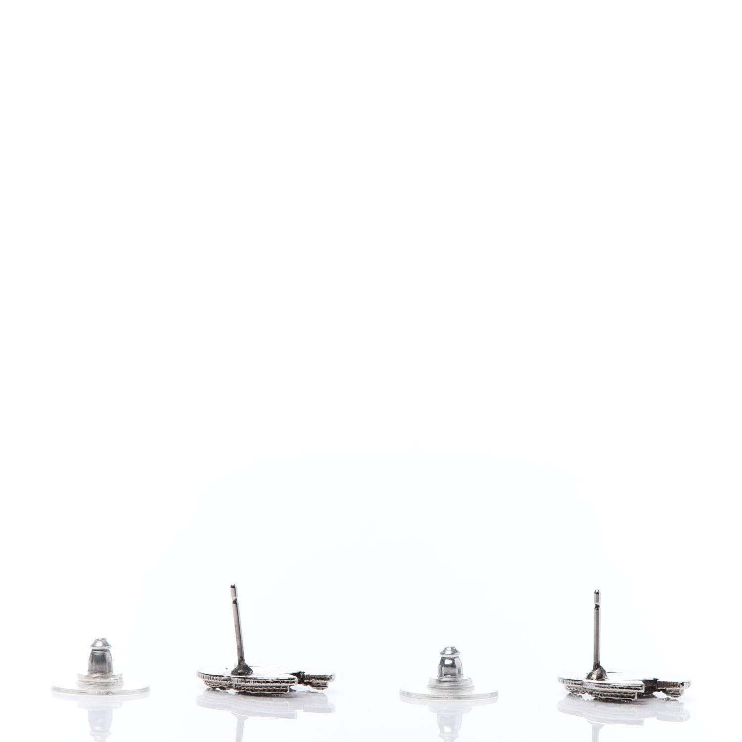Chanel Crystal CC Earrings Silver 3 of 3