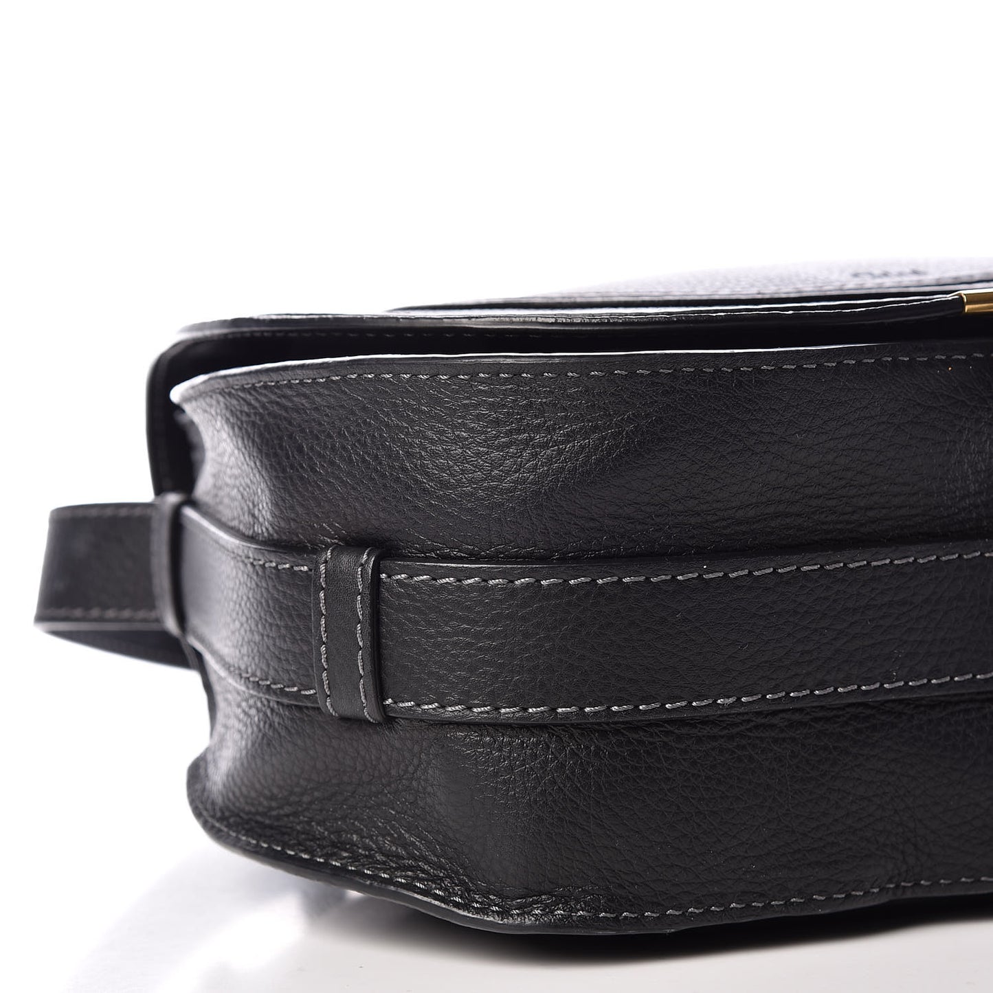 Calfskin Medium Marcie Round Crossbody Bag Black