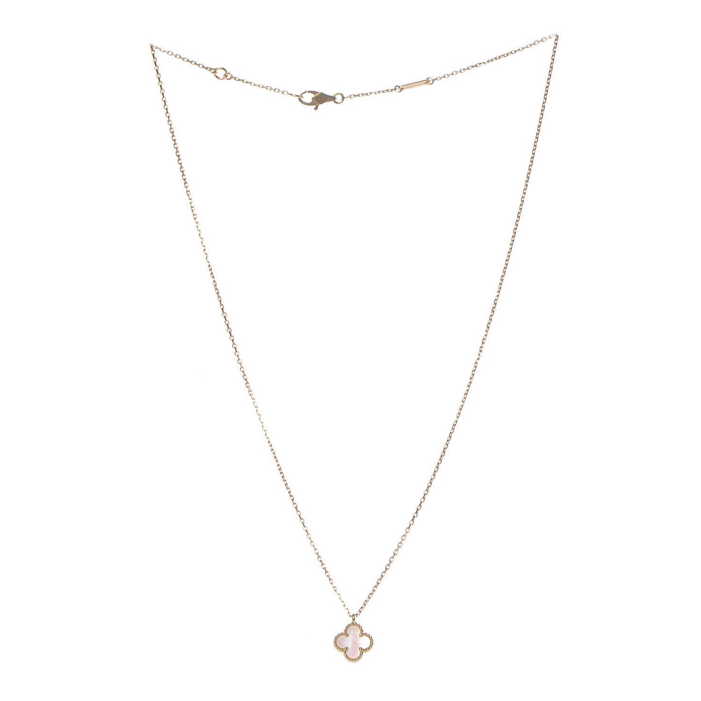18K Yellow Gold Mother of Pearl Sweet Alhambra Pendant Necklace
