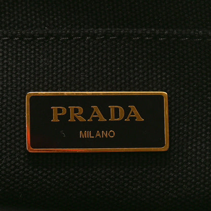 Prada Canapa Hibiscus Tote Black Rosso 6 of 8