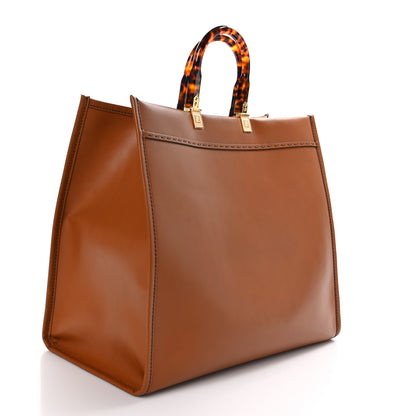 Fendi Vitello King Plexiglass Large Fendi Sunshine Shopper Tote Cuoio 3 of 12