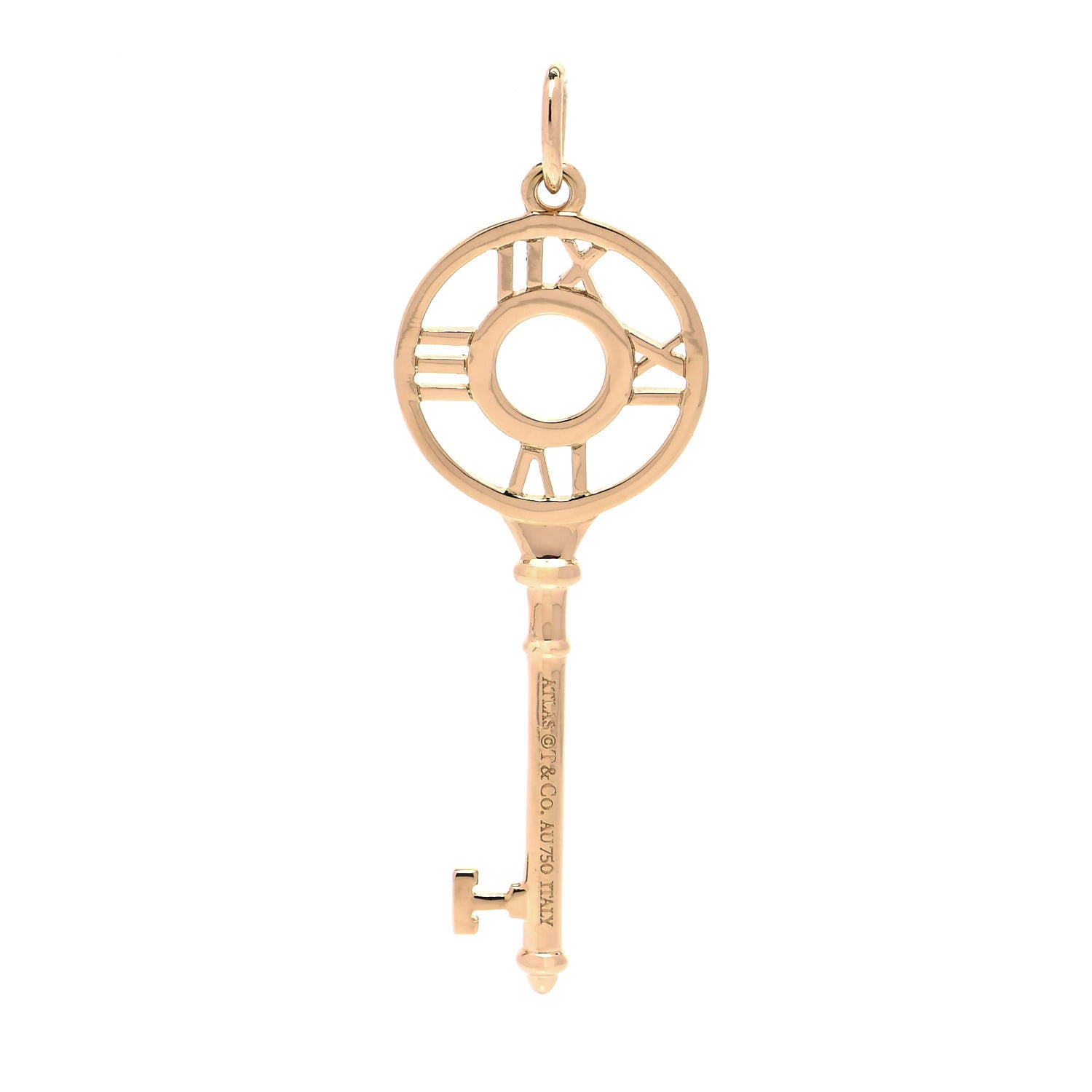 Tiffany 18K Yellow Gold Diamond Atlas Key Pendant 3 of 5