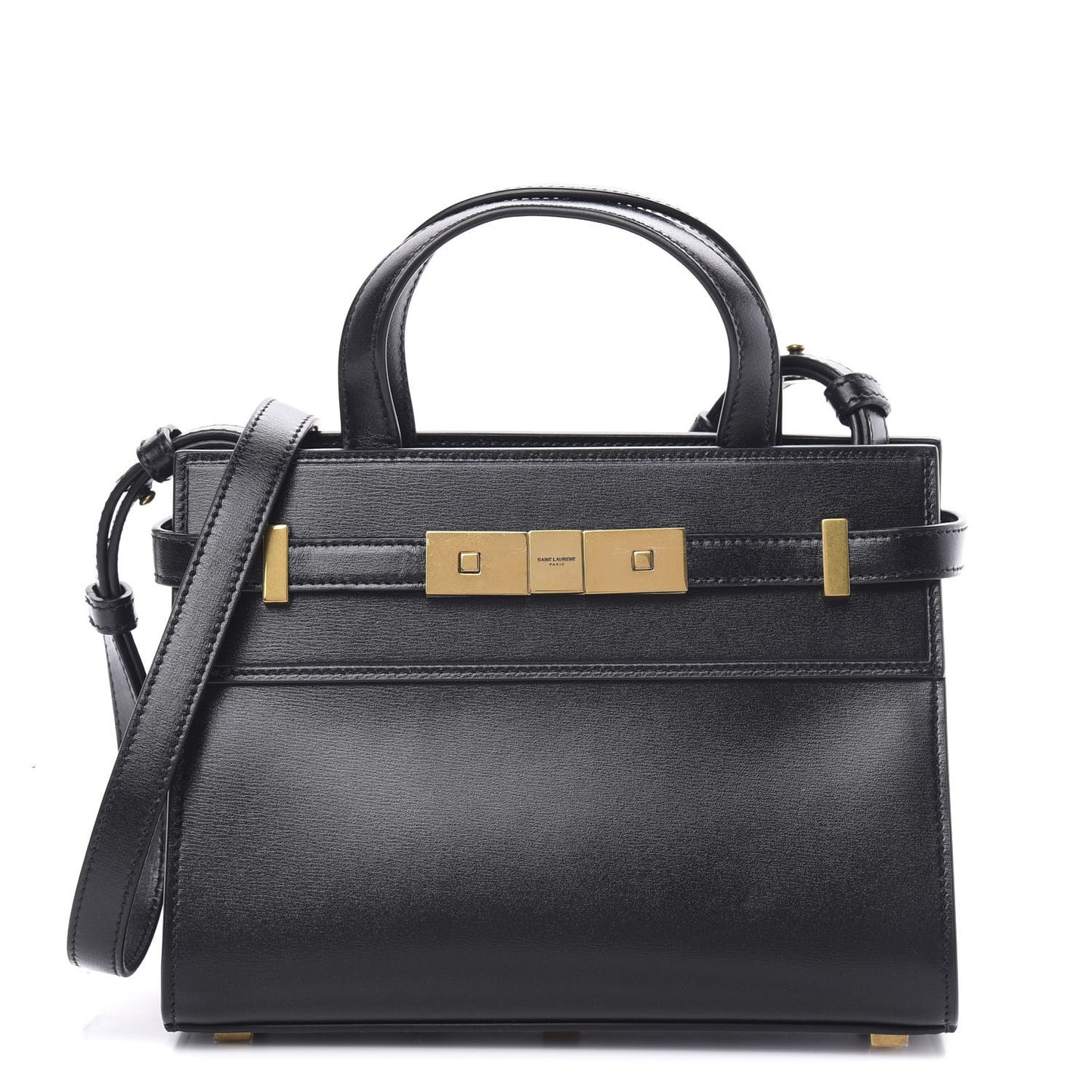Smooth Calfskin Manhattan Nano Shopper Tote Black