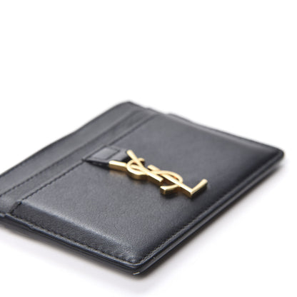 Saint Laurent Calfskin Monogram Credit Card Case Black 5 of 8