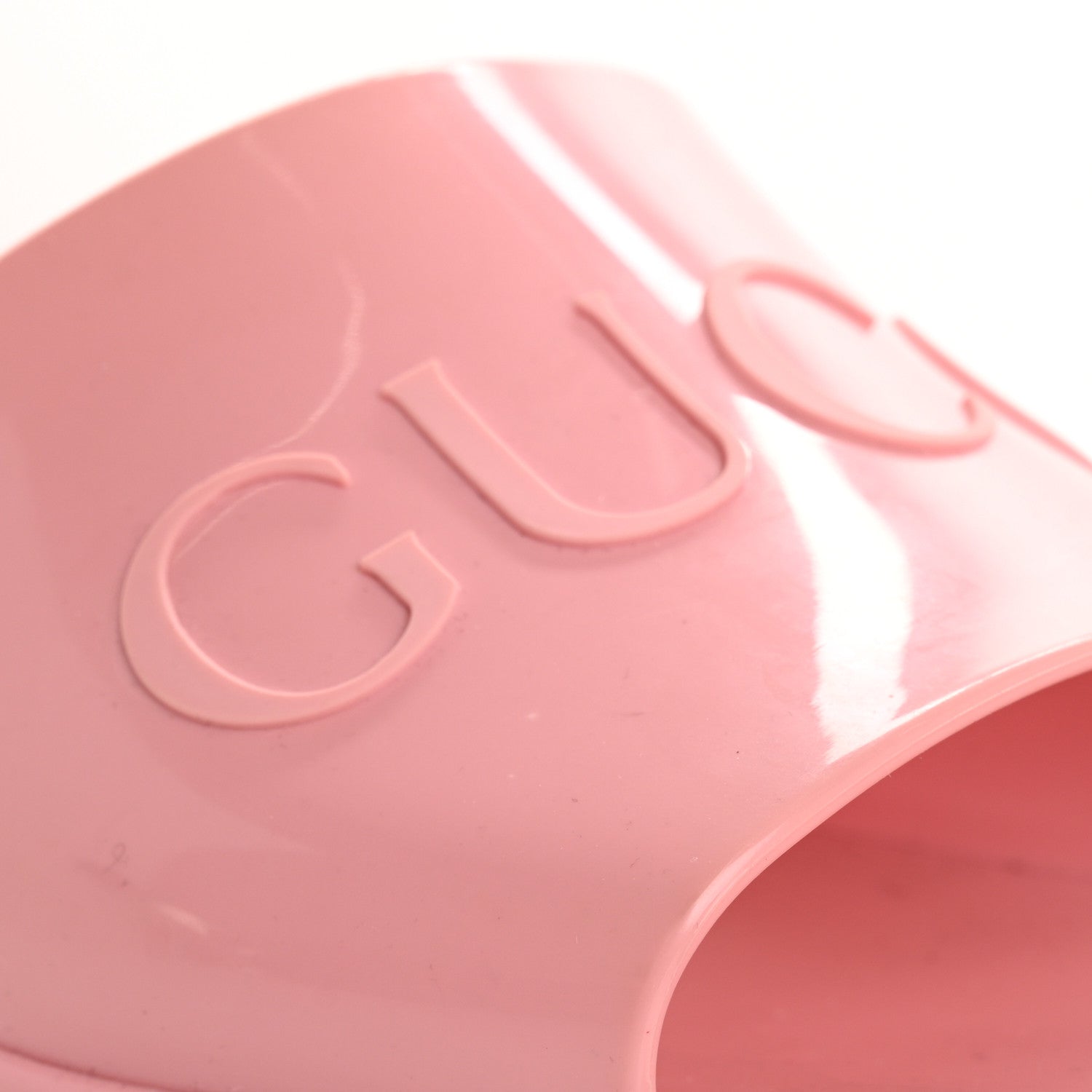 Gucci Rubber Gucci Logo Womens Platform 20/60mm Slide Sandals 40 Wild Rose 10 of 12