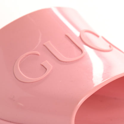 Gucci Rubber Gucci Logo Womens Platform 20/60mm Slide Sandals 40 Wild Rose 10 of 12