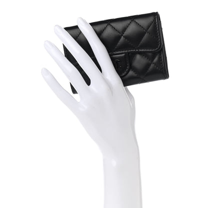 Chanel Lambskin Quilted Flap Card Holder Wallet So Black 2 of 11