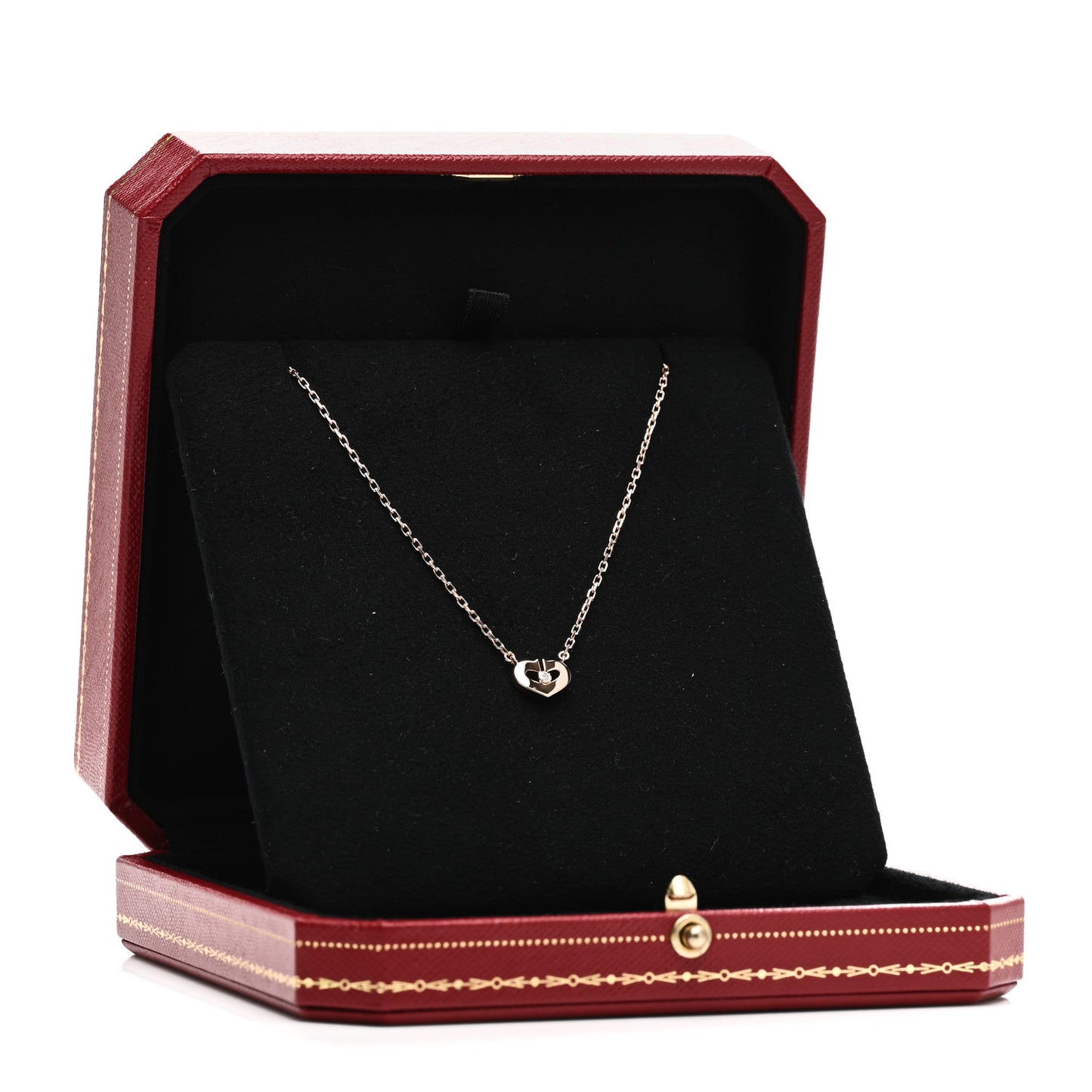 18K Pink Gold Diamond XS Hearts and Symbols Necklace