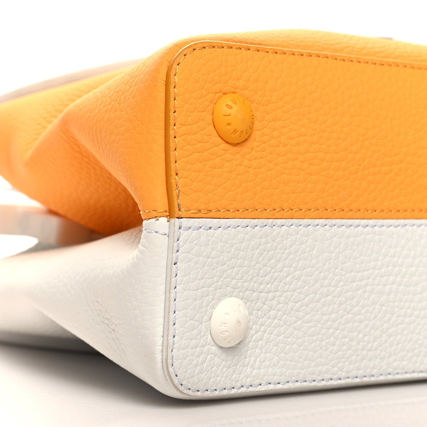 Louis Vuitton Taurillon Daniel Buren Artycapucines MM Orange White 9 of 12