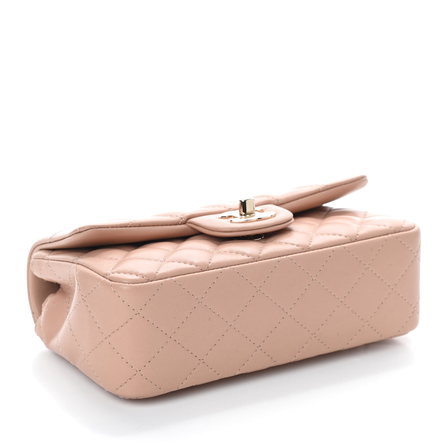 Chanel Lambskin Quilted Mini Rectangular Flap Beige 4 of 11