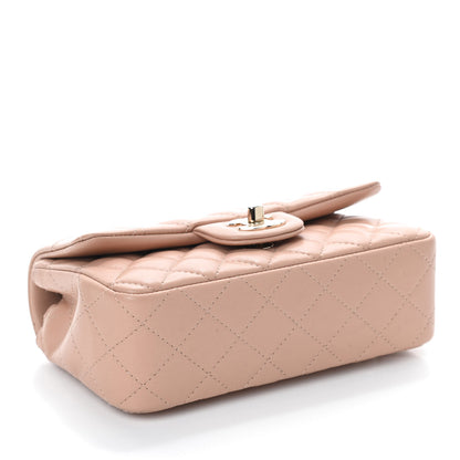 Chanel Lambskin Quilted Mini Rectangular Flap Beige 4 of 11
