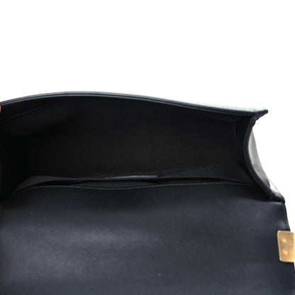 Chanel Calfskin Medium Boy Logo Top Handle Flap Black 13 of 17