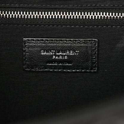 Saint Laurent Grain De Poudre Textured Mixed Matelasse Large Triquilt Monogram Satchel Black 6 of 11