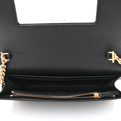 Gucci Calfskin Mini GG Marmont Chain Wallet Black 4 of 8