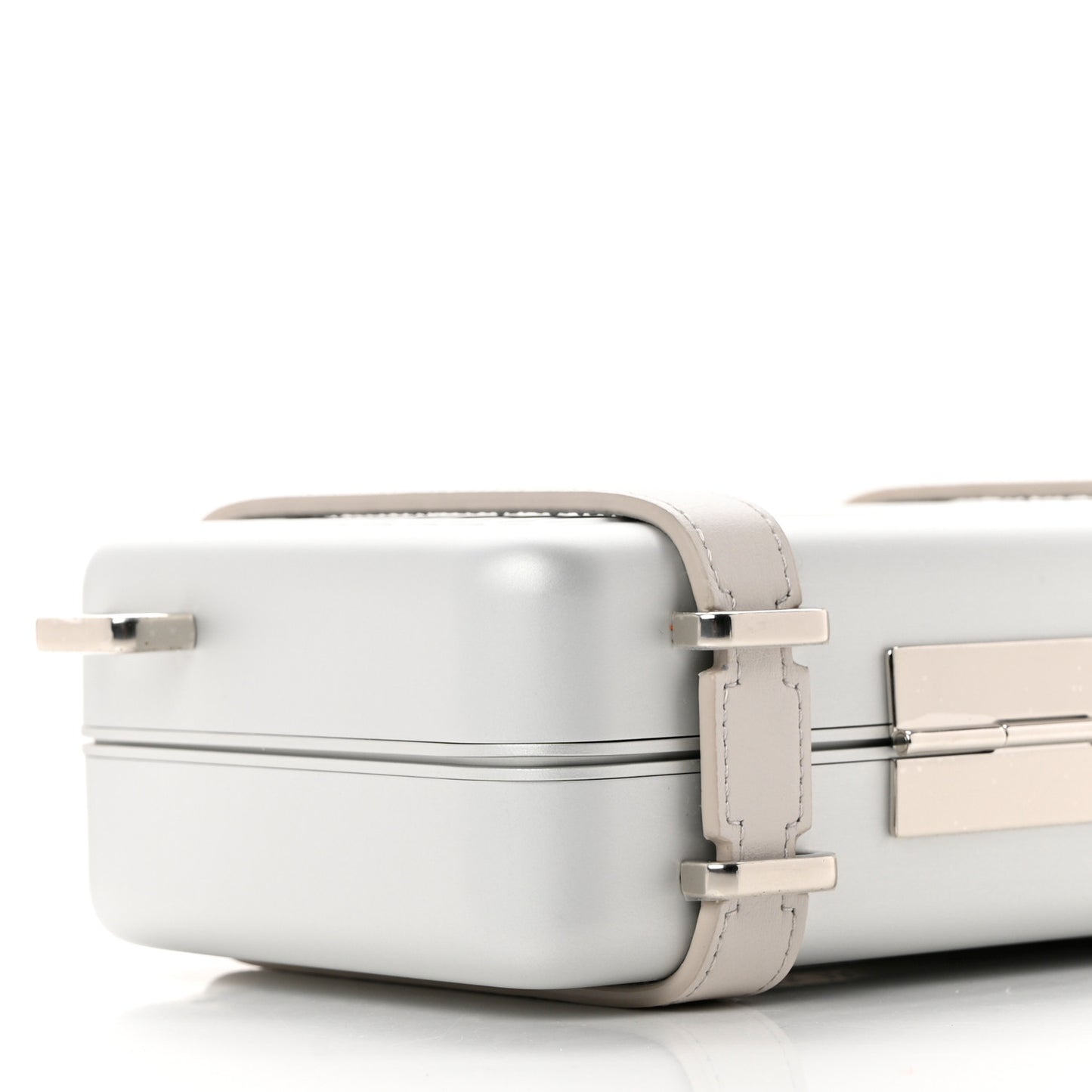 X RIMOWA Aluminum Personal Clutch On Strap Silver