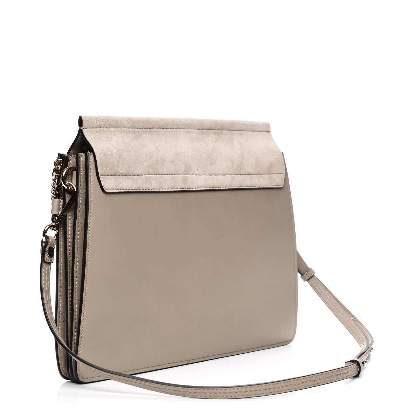 Calfskin Suede Medium Faye Shoulder Bag Motty Grey