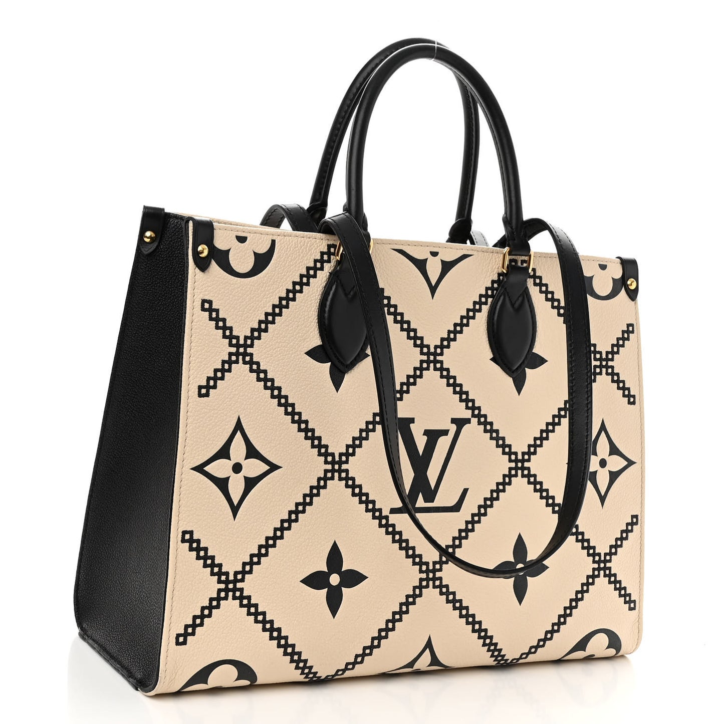 Empreinte Monogram Giant Broderies Onthego MM Cream Black