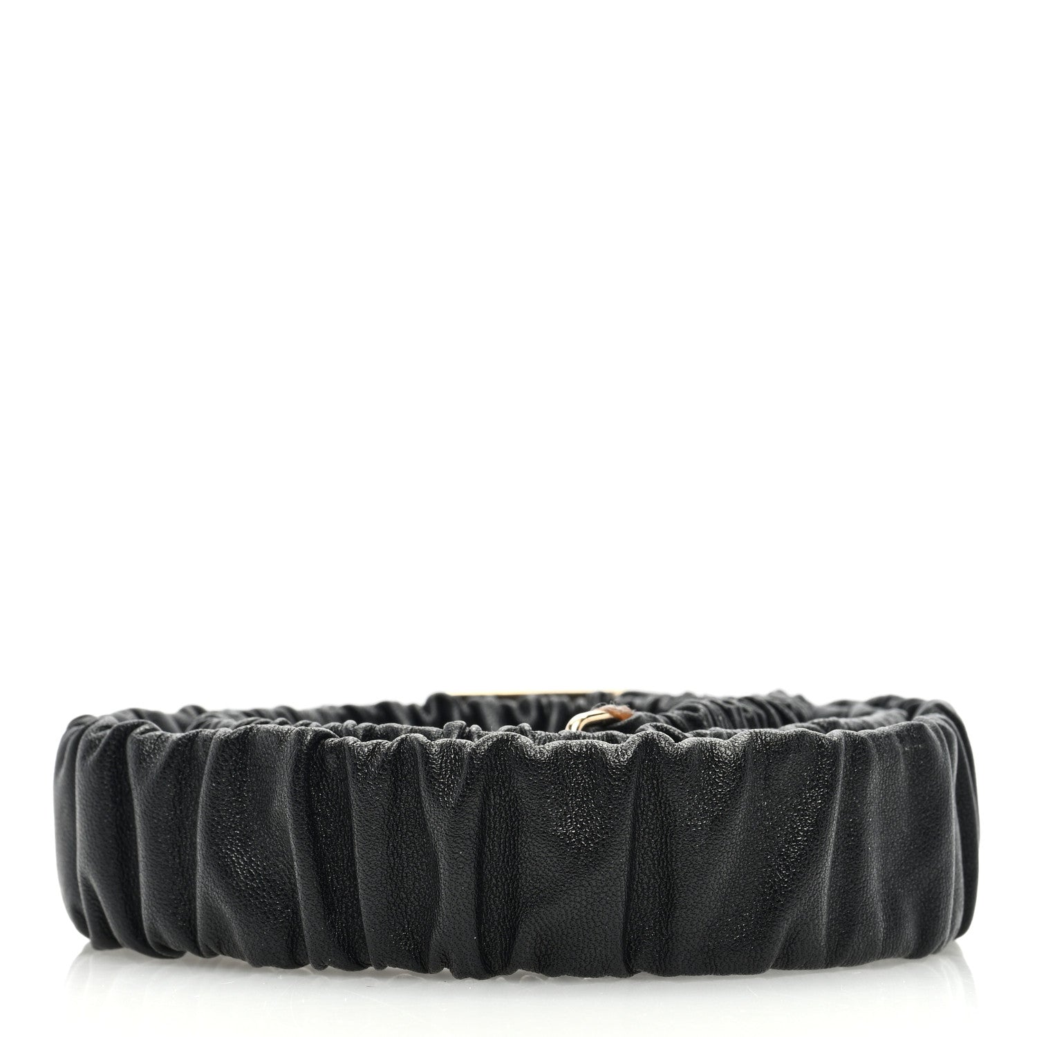 Chanel Lambskin Ruched Enamel CC Belt 85 34 Black White 2 of 4