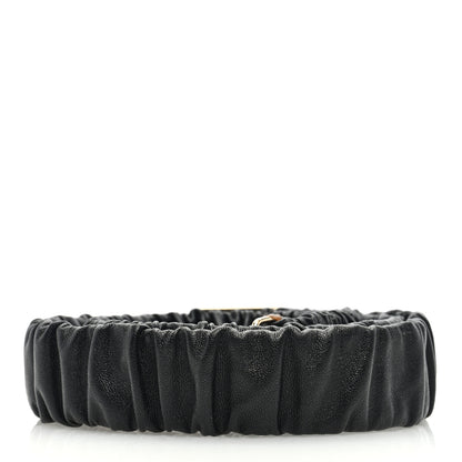Chanel Lambskin Ruched Enamel CC Belt 85 34 Black White 2 of 4