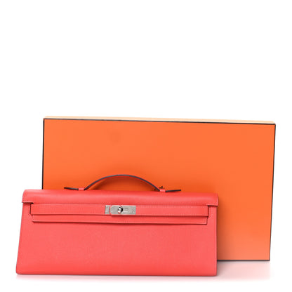 Hermes Epsom Kelly Cut Clutch Pochette Rose Jaipur 9 of 9