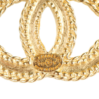 Chanel CC Drop Earrings Matte Gold 3 of 4