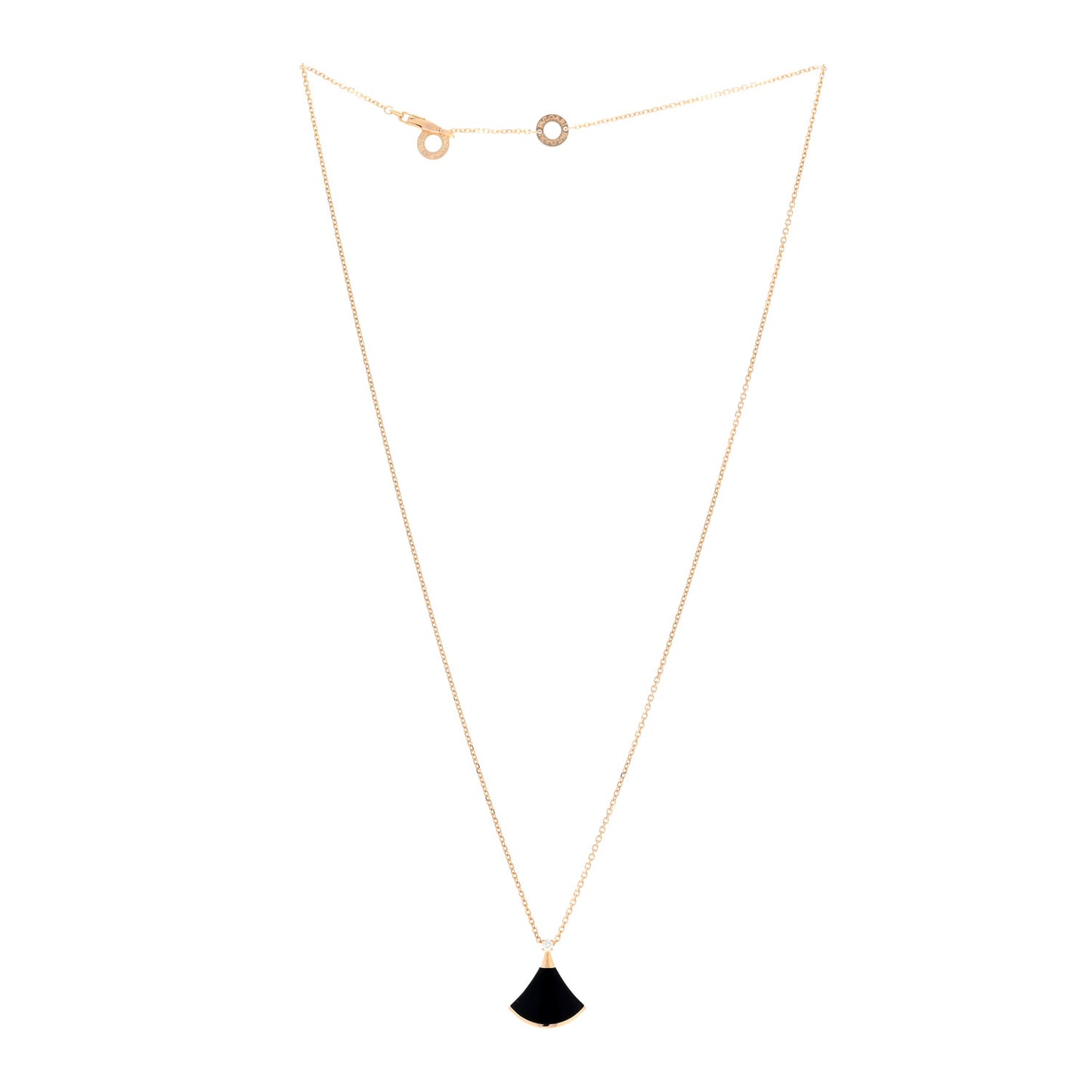 18K Rose Gold Diamond Black Onyx Divas' Dream Pendant Necklace