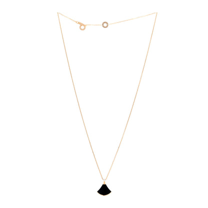 Bulgari 18K Rose Gold Diamond Black Onyx Divas' Dream Pendant Necklace 2 of 4