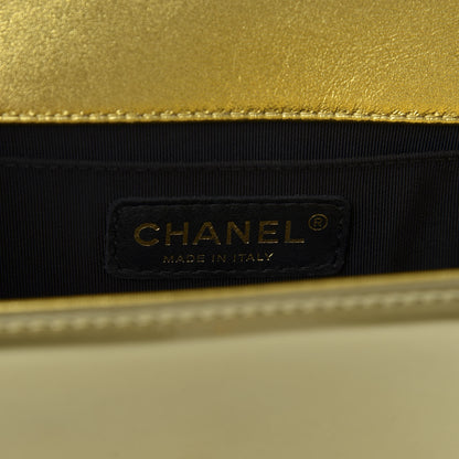 Chanel Metallic Patent Calfskin Quilted Small Boy Flap Gold 7 of 9