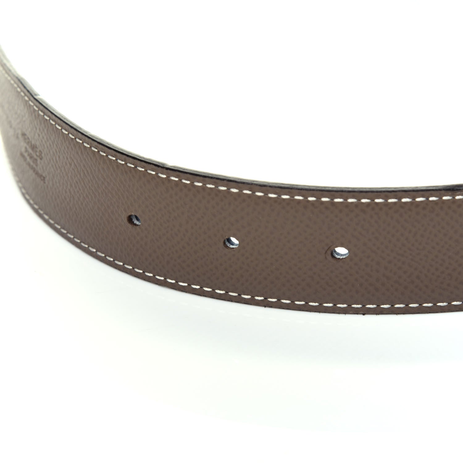Hermes Epsom 32mm H Belt 85 Etoupe Bleu Mykonos Etoupe 4 of 9