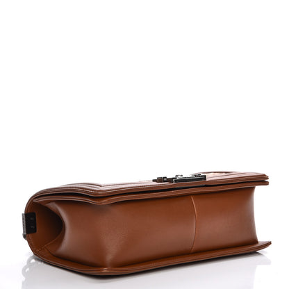 Chanel Calfskin Embossed Medium Cordoba Boy Flap Brown 4 of 7