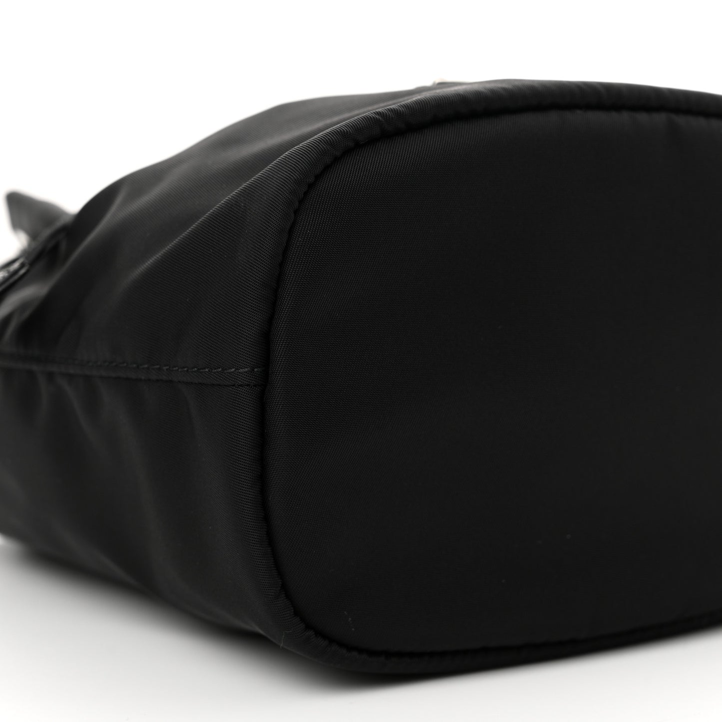 Saffiano Tessuto Nylon Vela Bucket Wristlet Black