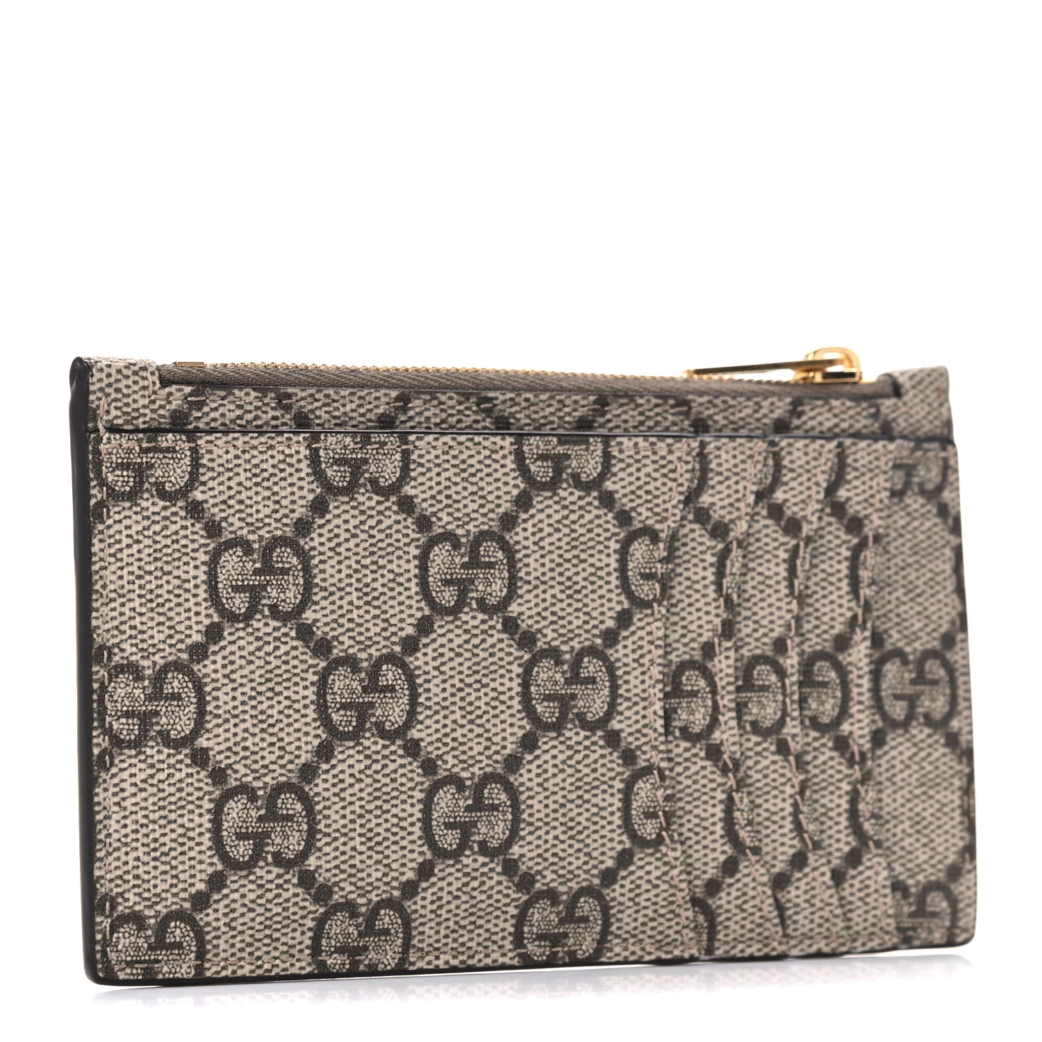 Gucci X BALENCIAGA GG Supreme Monogram Zip Card Case Beige Ebony 3 of 8