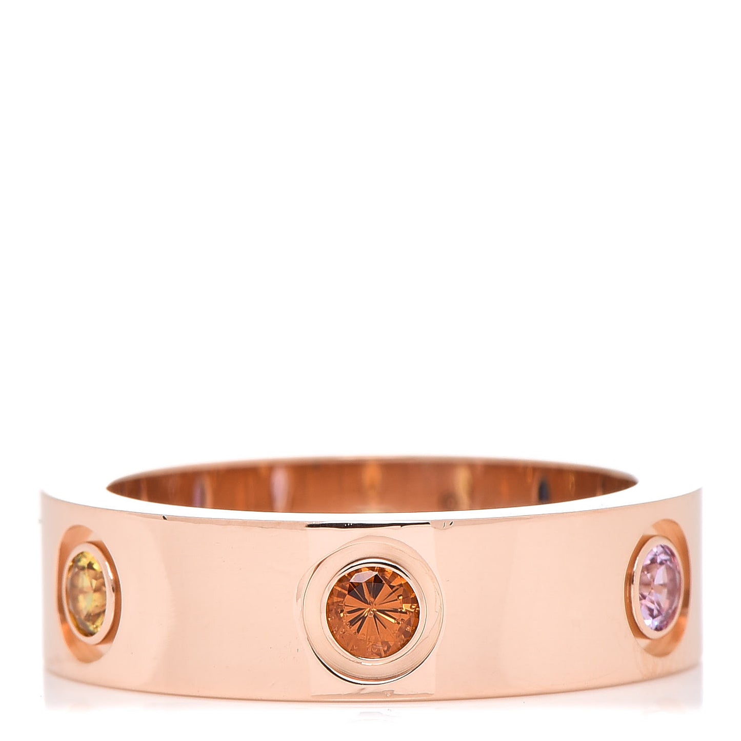 18K Pink Gold Sapphire Garnet Amethyst 5.5mm LOVE Ring 51 5.75