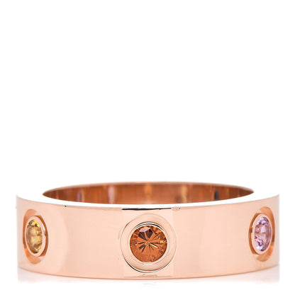 Cartier 18K Pink Gold Sapphire Garnet Amethyst 5.5mm LOVE Ring 51 5.75 1 of 5