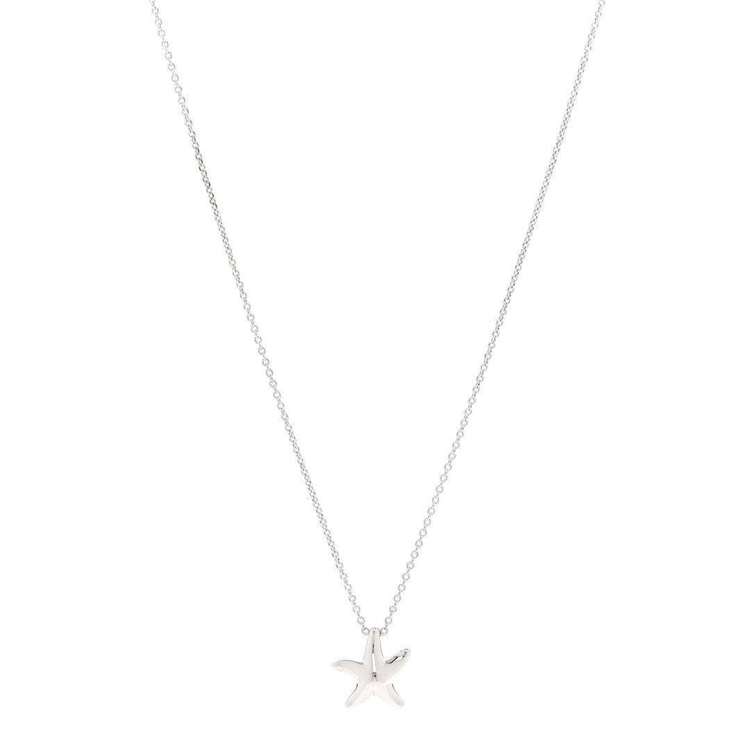 Tiffany Sterling Silver 12mm Elsa Peretti Starfish Pendant Necklace 1 of 5