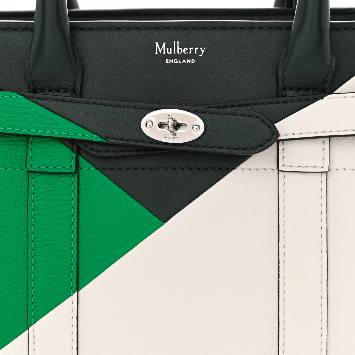 Small Classic Silky Calfskin Mini Zipped Bayswater Lawn Green White Mulberry Green