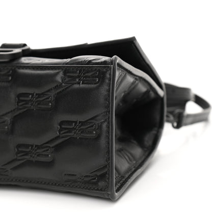 Balenciaga Nappa BB Monogram Embossed Small Hourglass Top Handle Bag Black 9 of 9