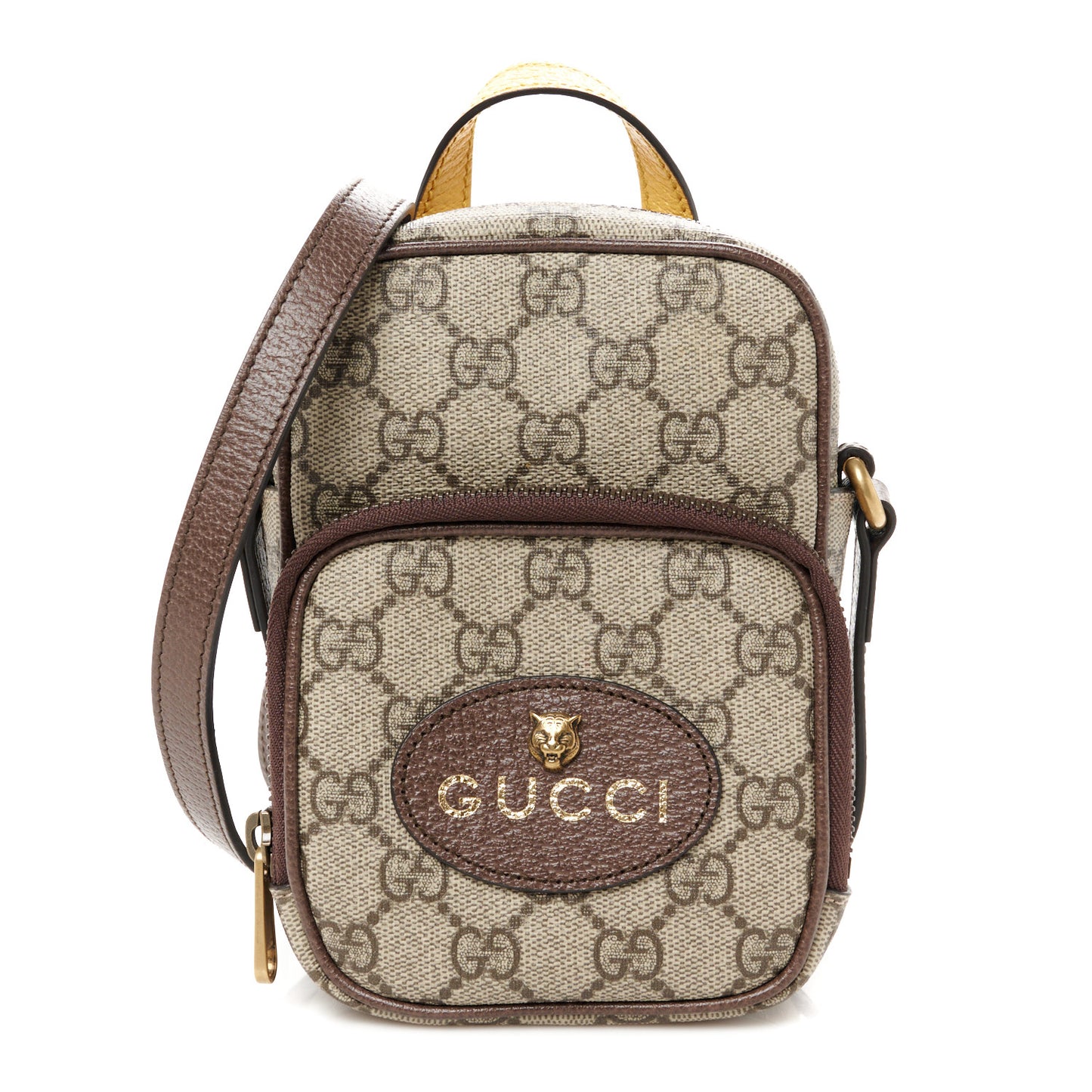 GG Supreme Monogram Mini Neo Vintage Double Zip Messenger Bag Beige New Acero Crop