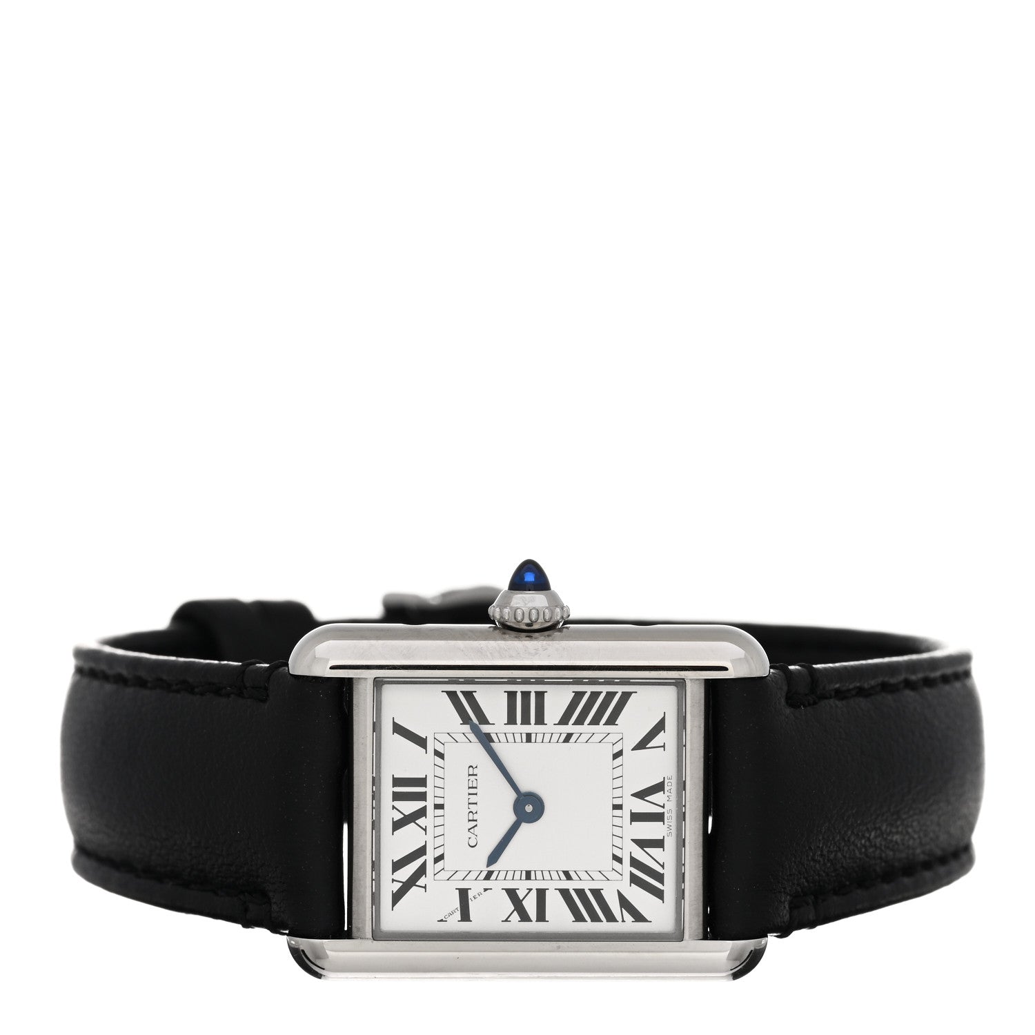 Cartier Stainless Steel Calfskin 22mm Must de Cartier Tank Quartz Watch 2 of 5