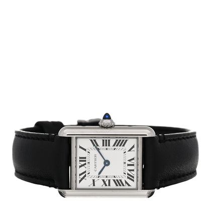 Cartier Stainless Steel Calfskin 22mm Must de Cartier Tank Quartz Watch 2 of 5