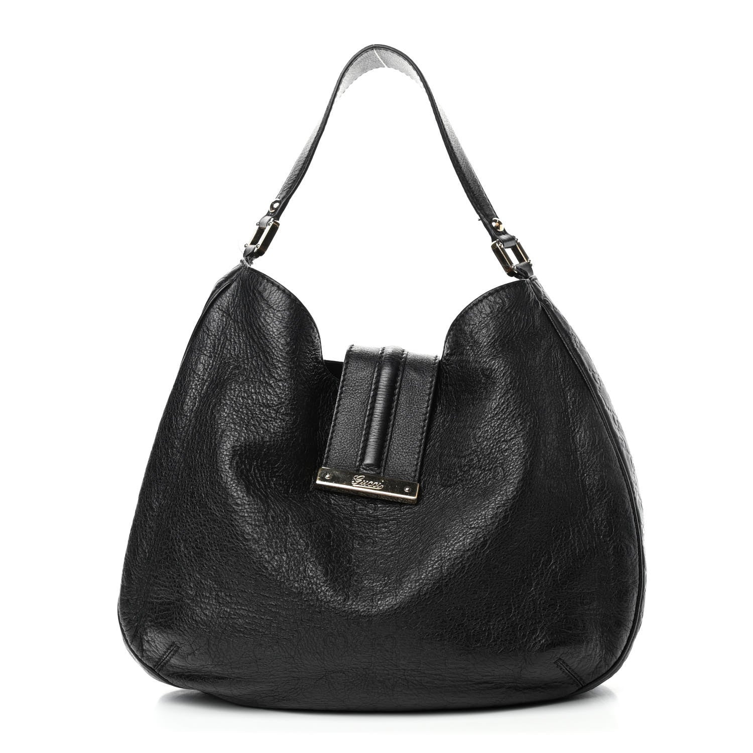 Gucci Guccissima Large New Ladies Web Hobo Black 1 of 6