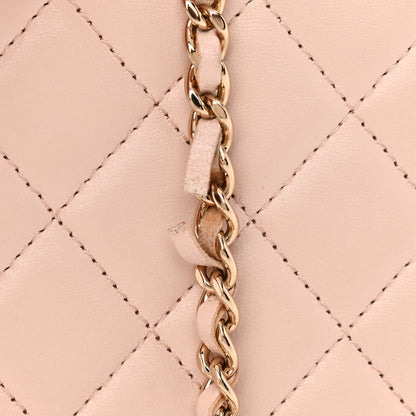 Chanel Lambskin Quilted Trendy CC Wallet On Chain WOC Light Beige 12 of 13