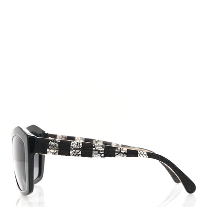 Chanel Acetate Lace Effect Sunglasses 5296 Black 3 of 8