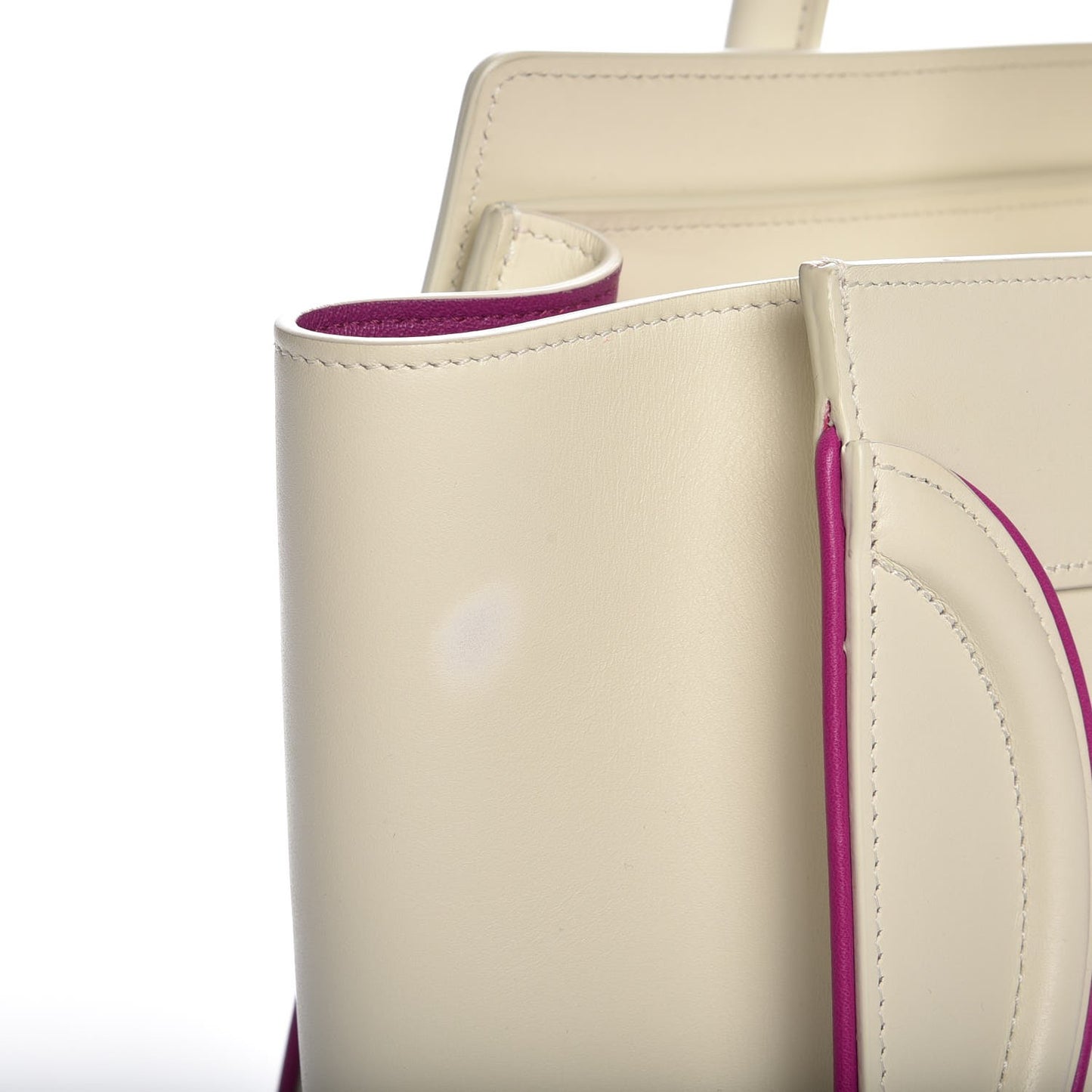 Smooth Calfskin Micro Luggage White Magenta