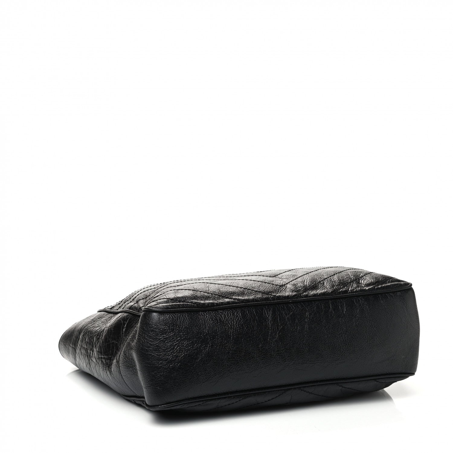 Saint Laurent Crinkled Calfskin Matelasse Monogram Large Niki Shopping Tote Bag Black 3 of 4