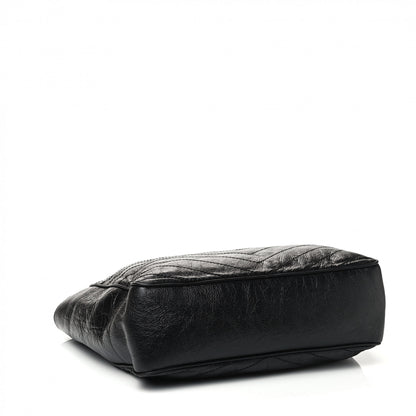 Saint Laurent Crinkled Calfskin Matelasse Monogram Large Niki Shopping Tote Bag Black 3 of 4
