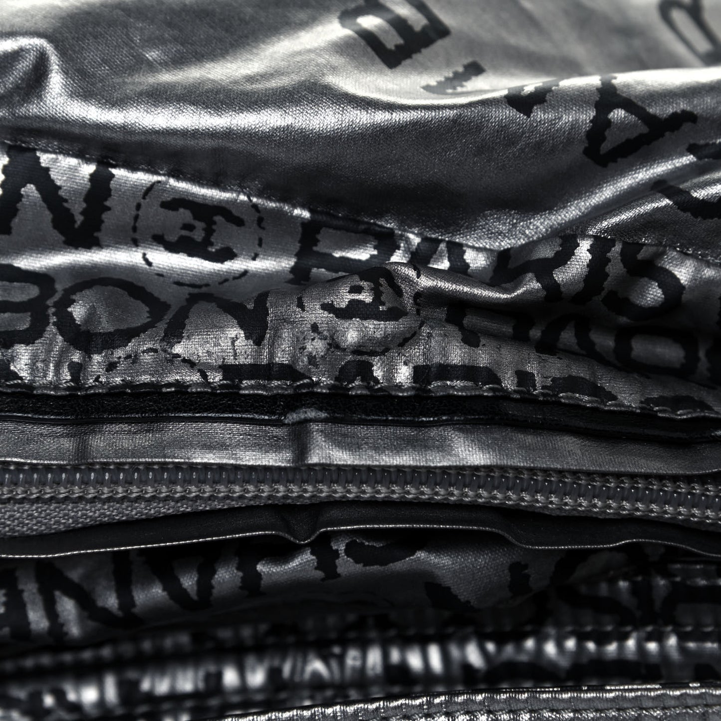 Metallic Coated Canvas Unlimited Ligne Shoulder Bag Silver
